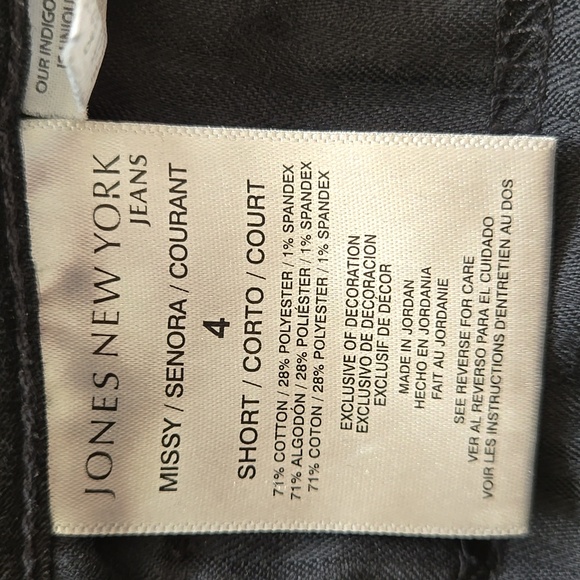 Jones New York Lexington black Denim straight leg Jeans 4 embellished pockets - Picture 6 of 13